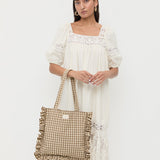 Loeffler Randall - Justine Butter Plaid Ruffle Tote