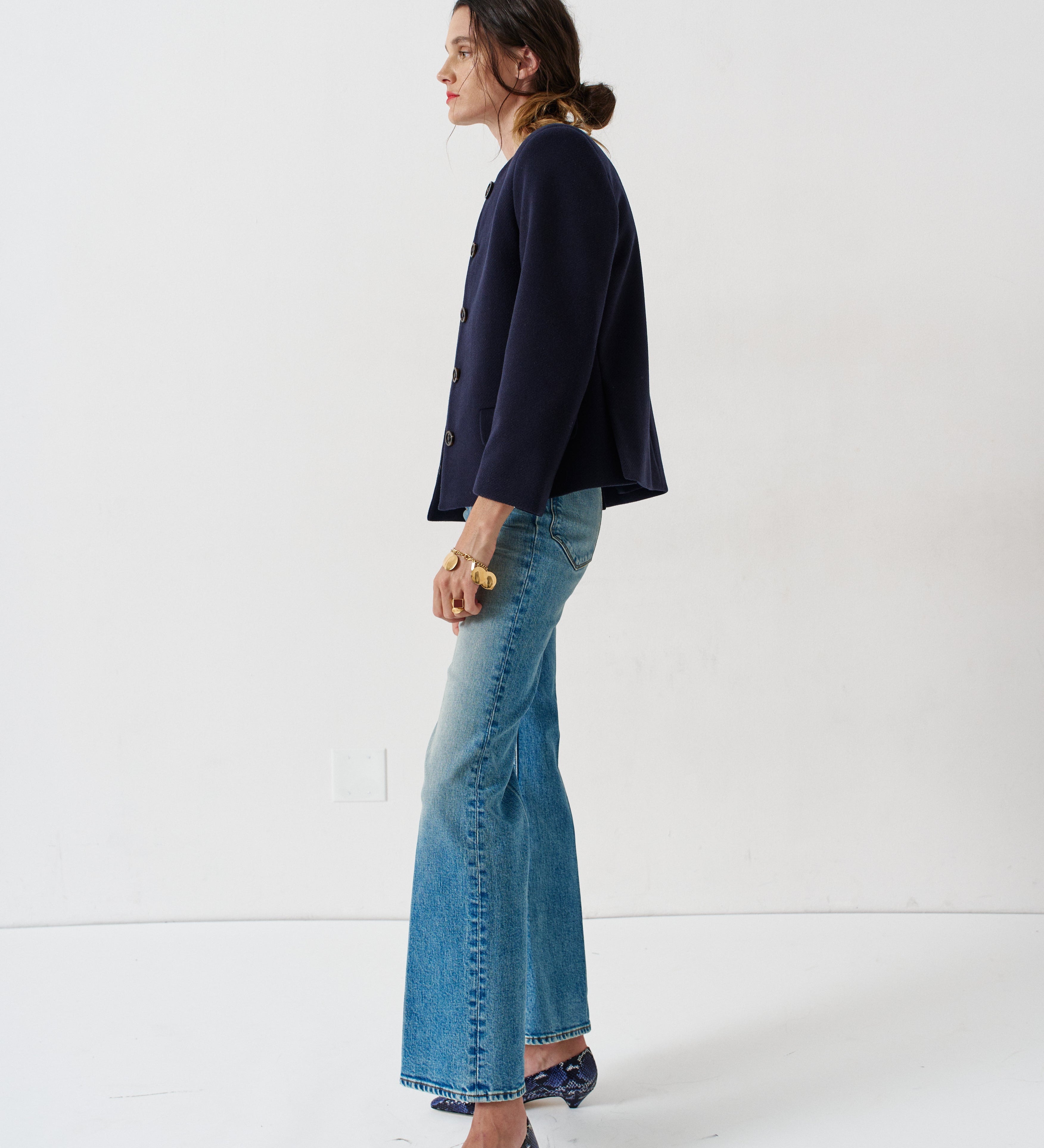 Jamie Haller - The Petite Crease Jean in Worn Indigo