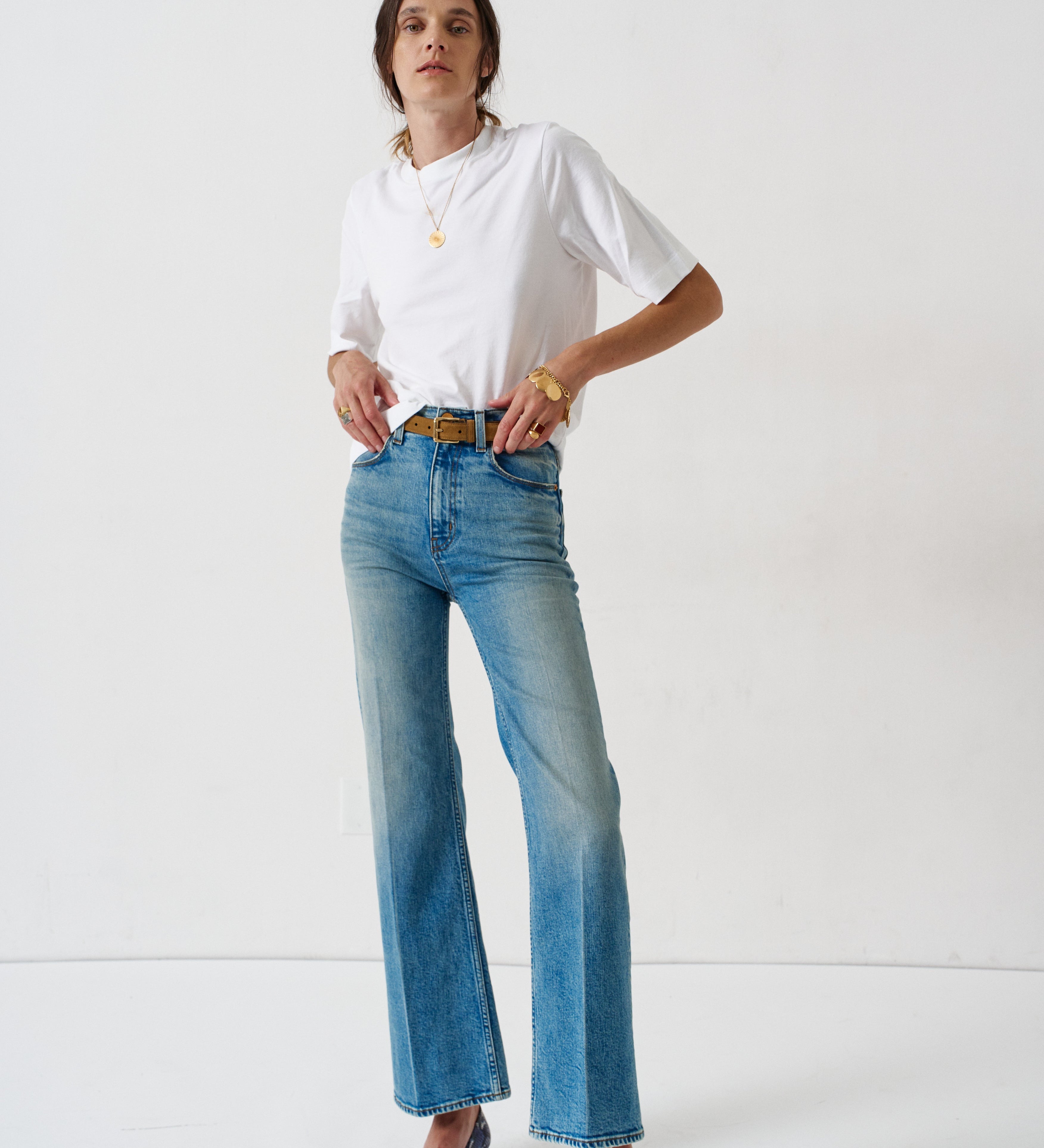 Jamie Haller - The Petite Crease Jean in Worn Indigo