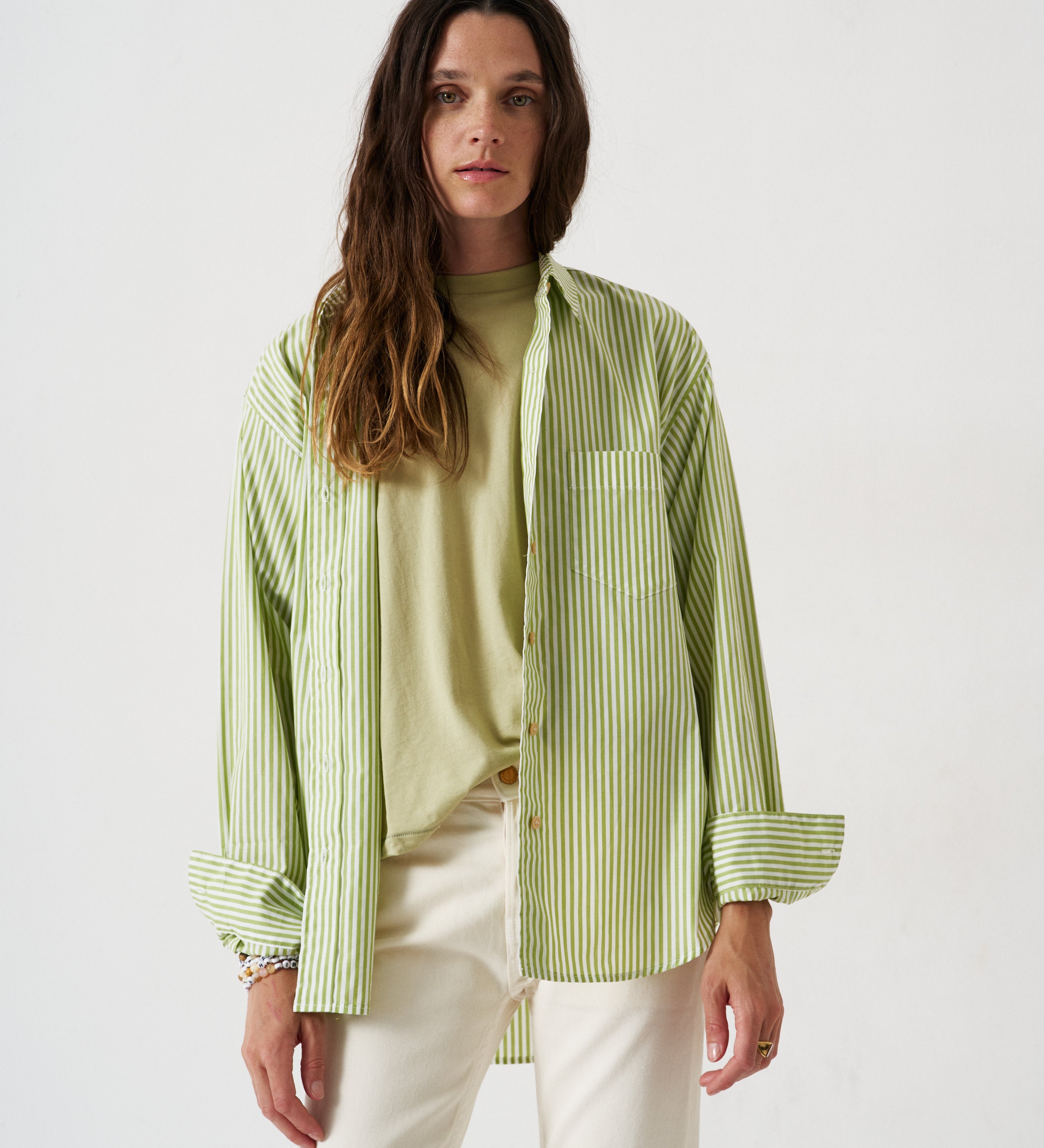 Jamie Haller - The Weekend Shirt in Lime Stripe
