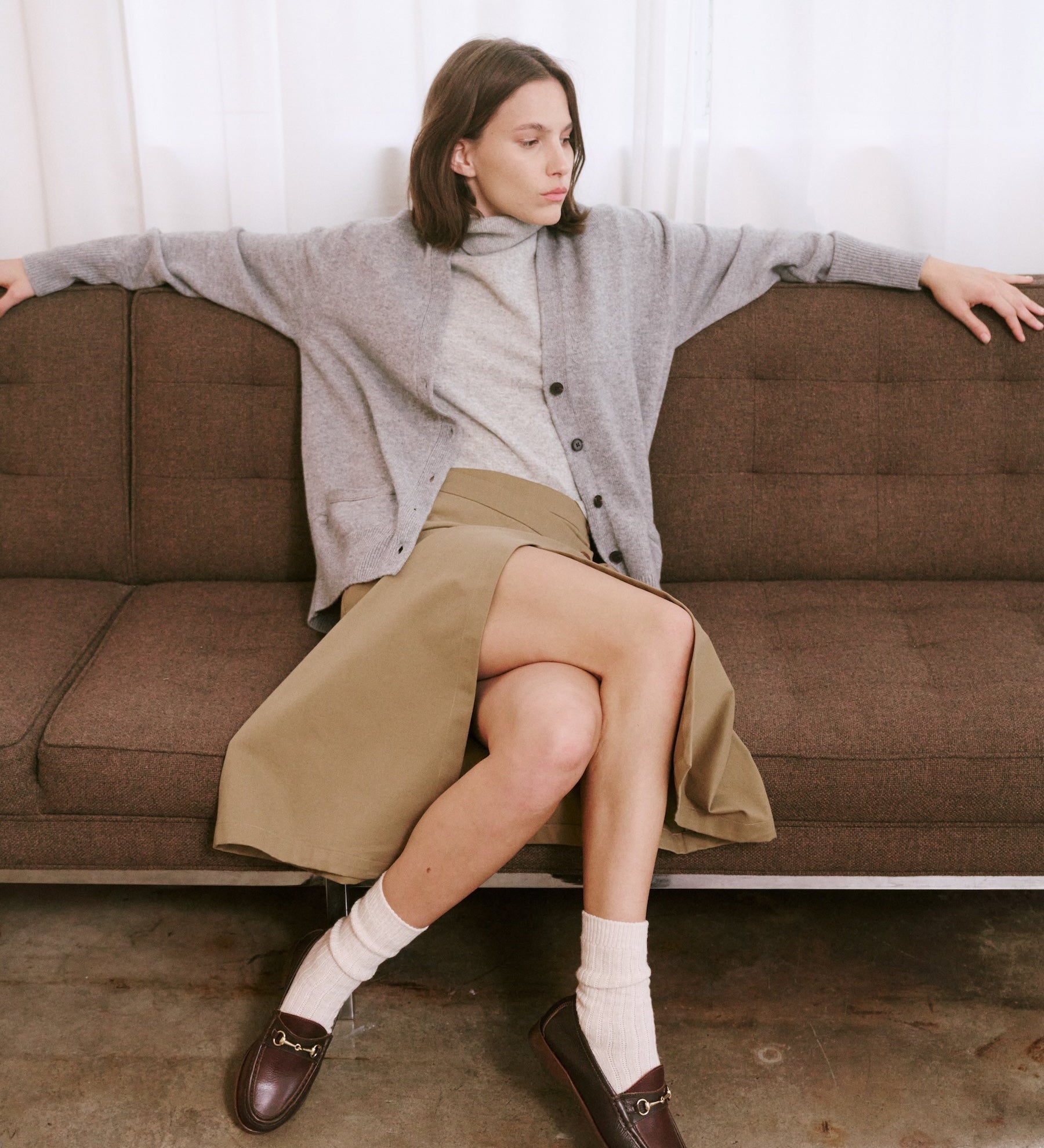 Jamie Haller - Ribbed Crew Socks in Cream