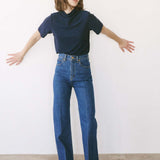 Jamie Haller - The Cowl Tee in Blue Lame