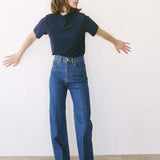 Jamie Haller - The Cowl Tee in Blue Lame