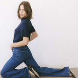 Jamie Haller - The Cowl Tee in Blue Lame