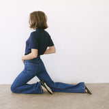Jamie Haller - The Cowl Tee in Blue Lame