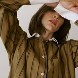Jamie Haller - The Crosby Shirt in Goldenrod Stripe