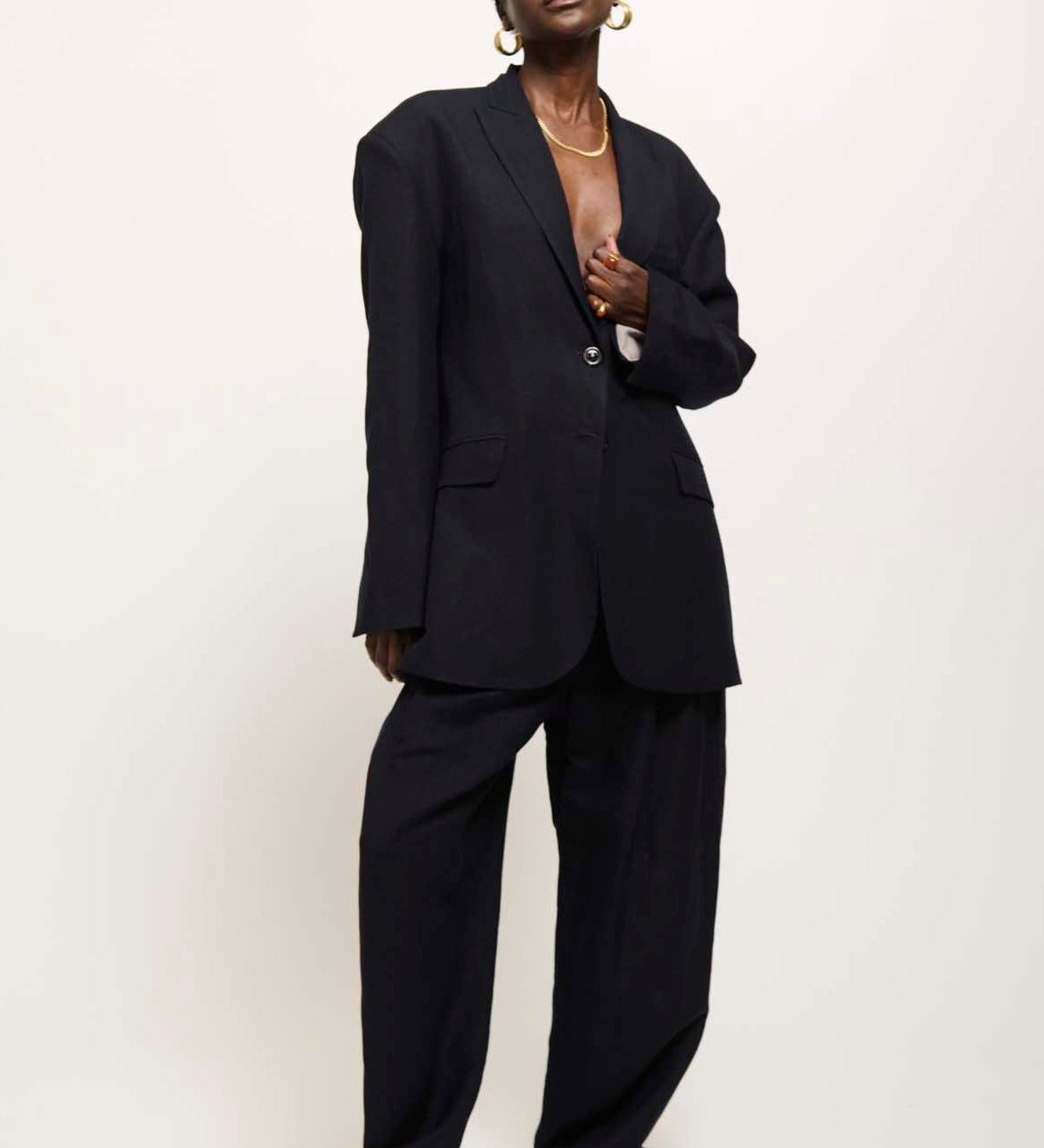 Jamie Haller - The Linen Oversized Blazer in Navy