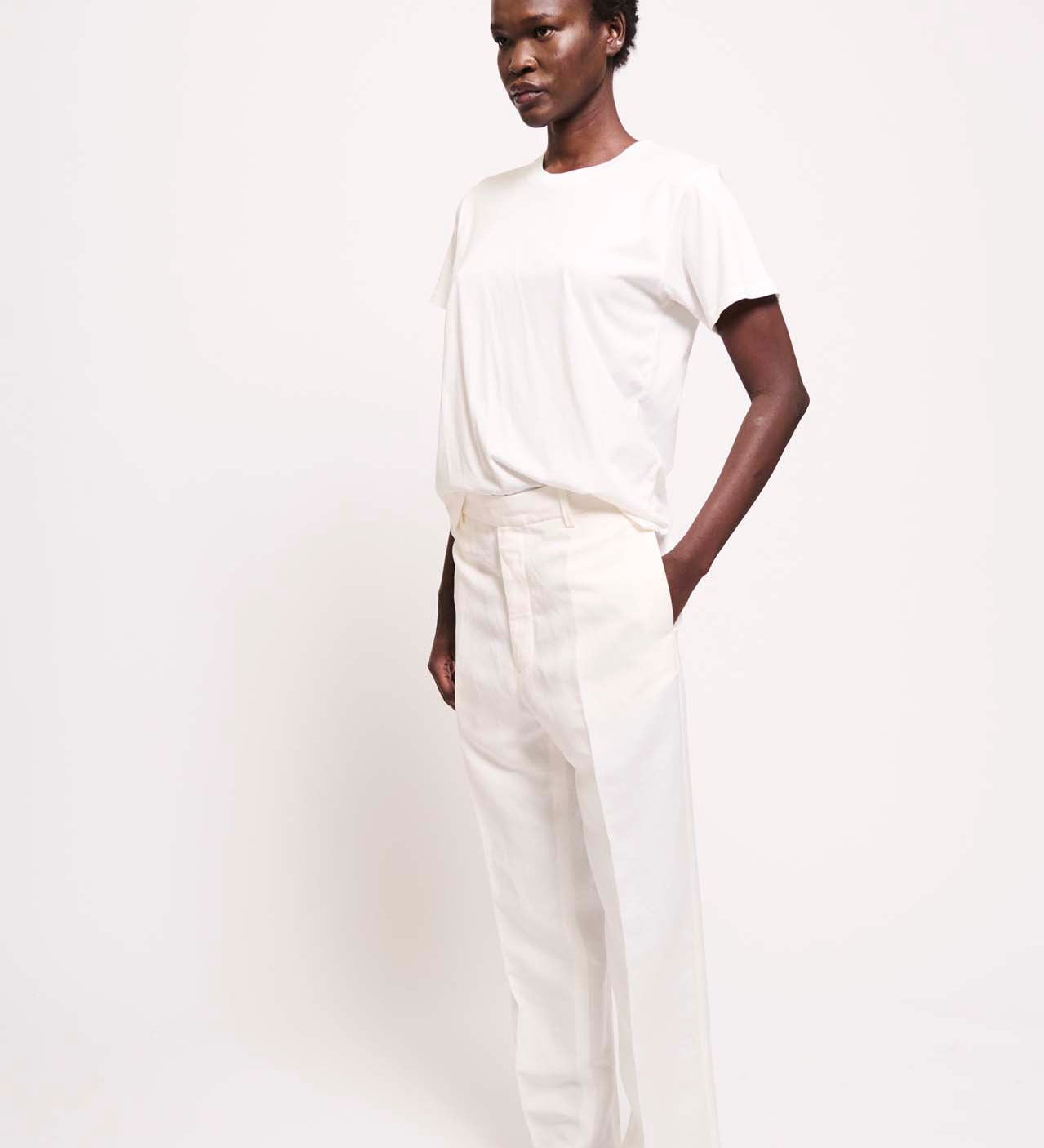 Jamie Haller - The Waist Tape Trouser in White