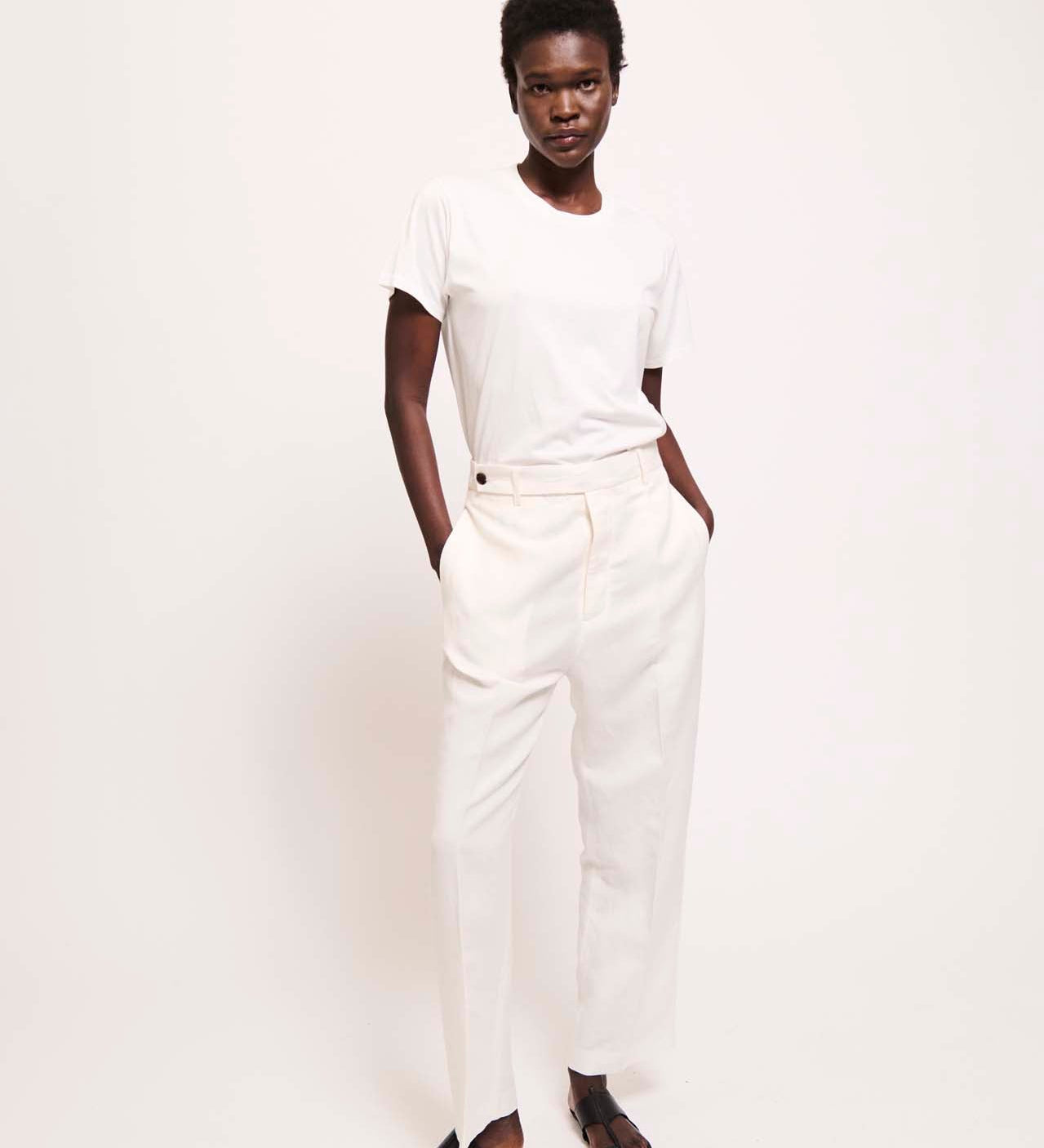 Jamie Haller - The Waist Tape Trouser in White