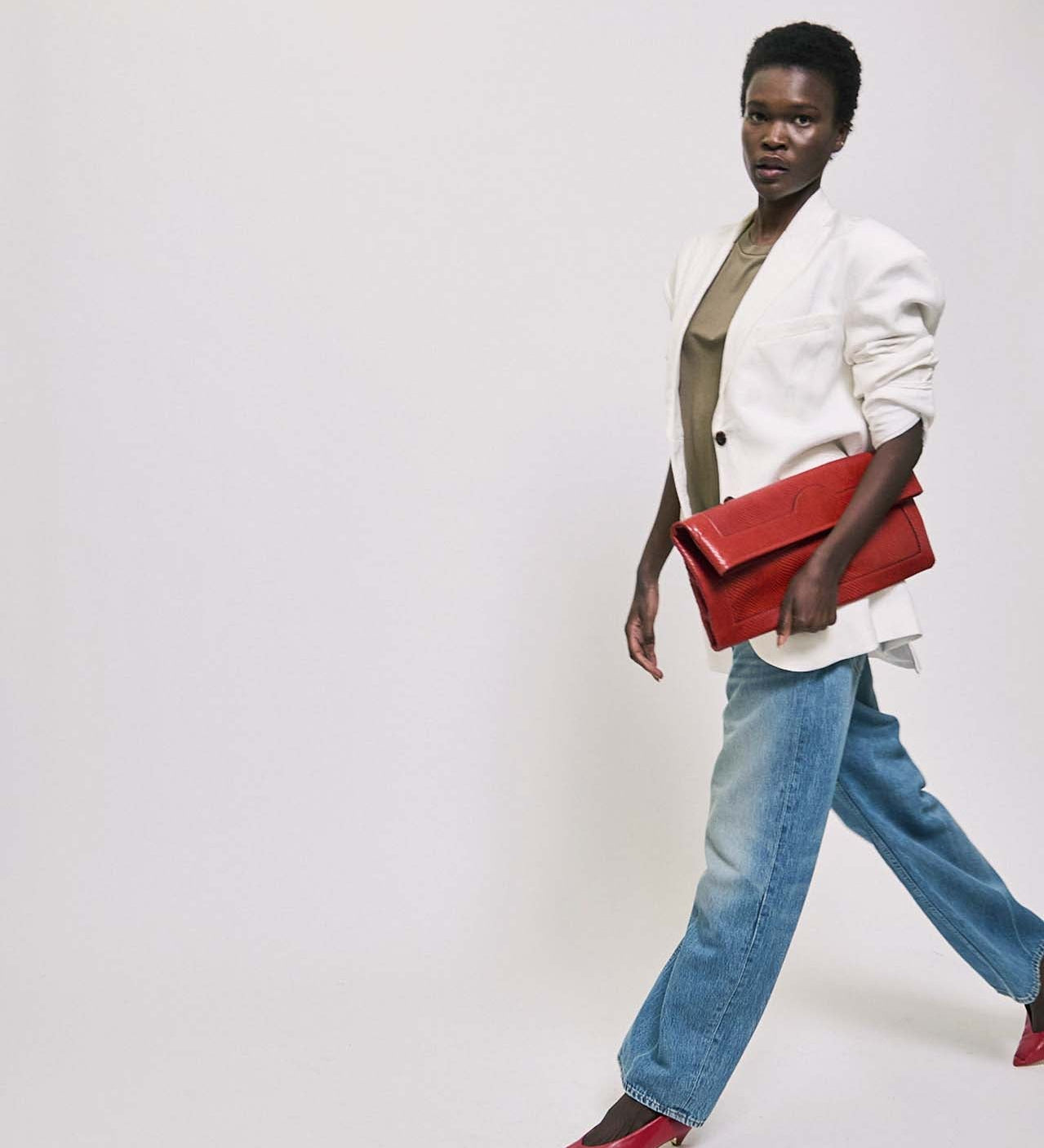 Jamie Haller - The Document Clutch in Red Snake