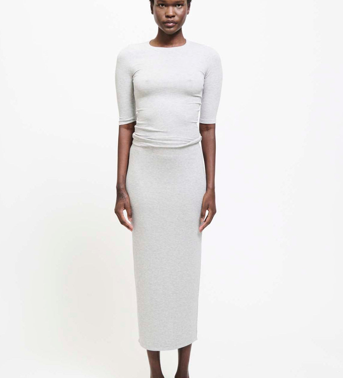 Jamie Haller - The Rib Pencil Skirt in Heather Grey