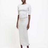 Jamie Haller - The Rib Pencil Skirt in Heather Grey