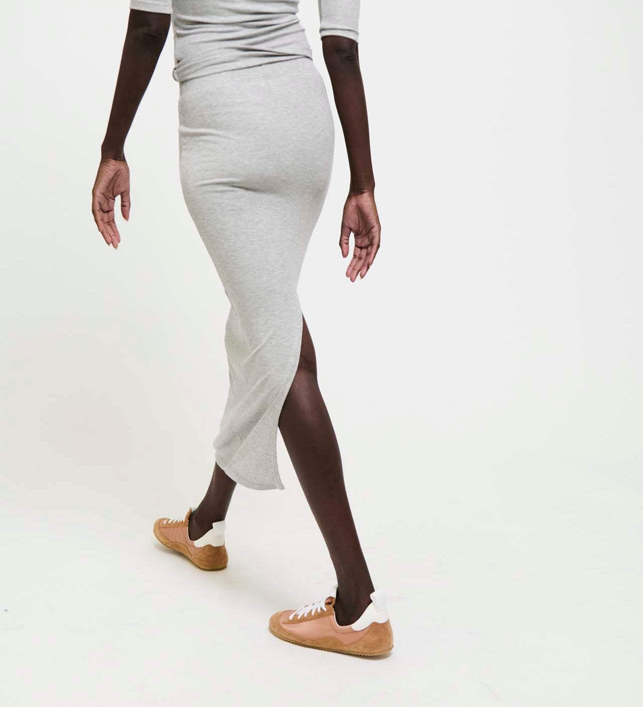 Jamie Haller - The Rib Pencil Skirt in Heather Grey