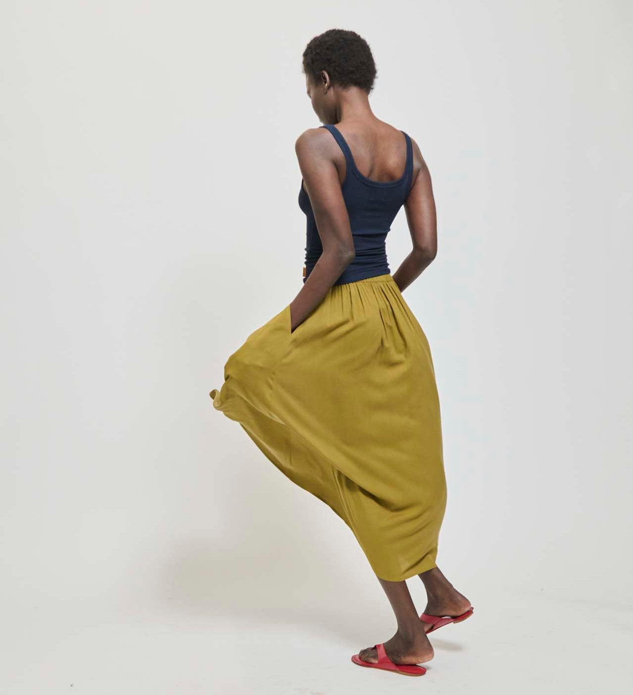 Jamie Haller - The Midi Swing Skirt in Avo