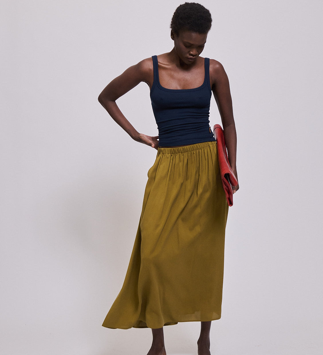 Jamie Haller - The Midi Swing Skirt in Avo