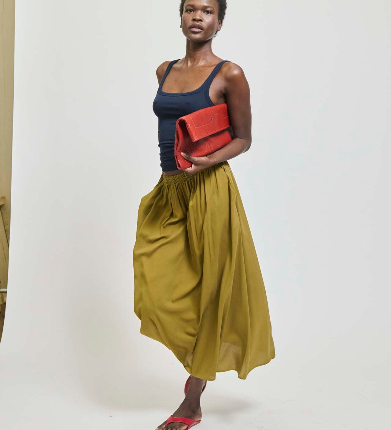 Jamie Haller - The Midi Swing Skirt in Avo