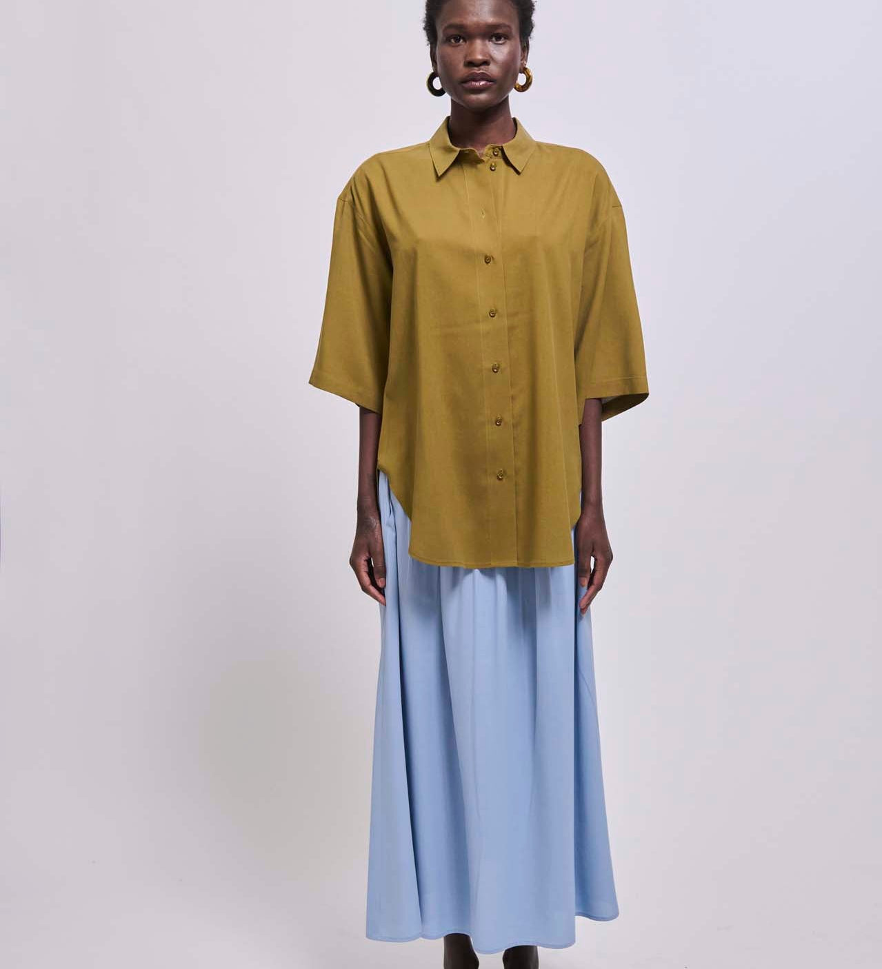 Jamie Haller - The Midi Swing Skirt in Sky Blue