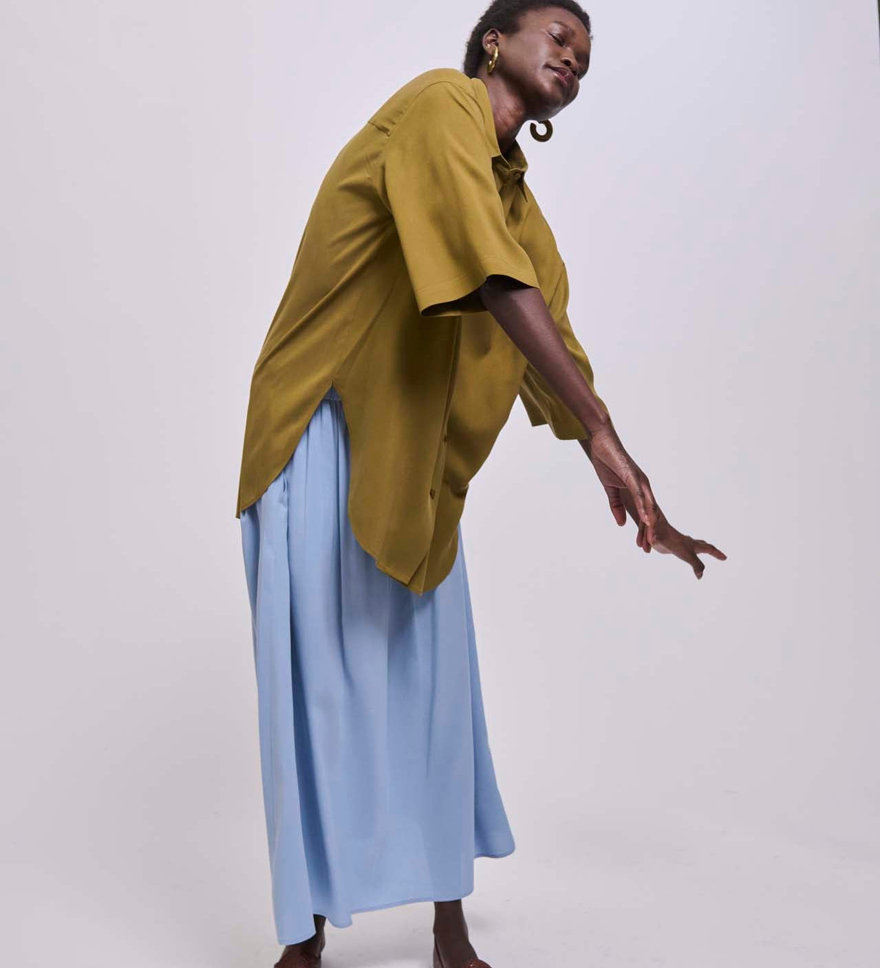 Jamie Haller - The Midi Swing Skirt in Sky Blue
