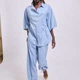Jamie Haller - The Silk Arc Pant in Sky Blue