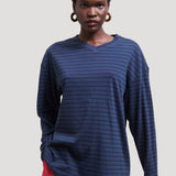 Jamie Haller - The High V Tee in Blue Stripe