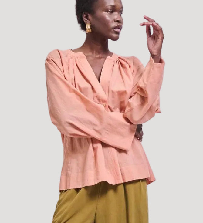 Jamie Haller - The Pascale Blouse in Dusty Peach
