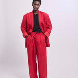 Jamie Haller - The Linen Oversized Blazer in Red