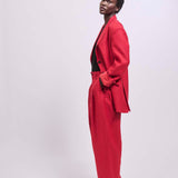 Jamie Haller - The Linen Oversized Blazer in Red