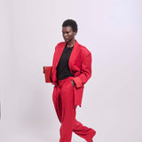 Jamie Haller - The Linen Oversized Blazer in Red