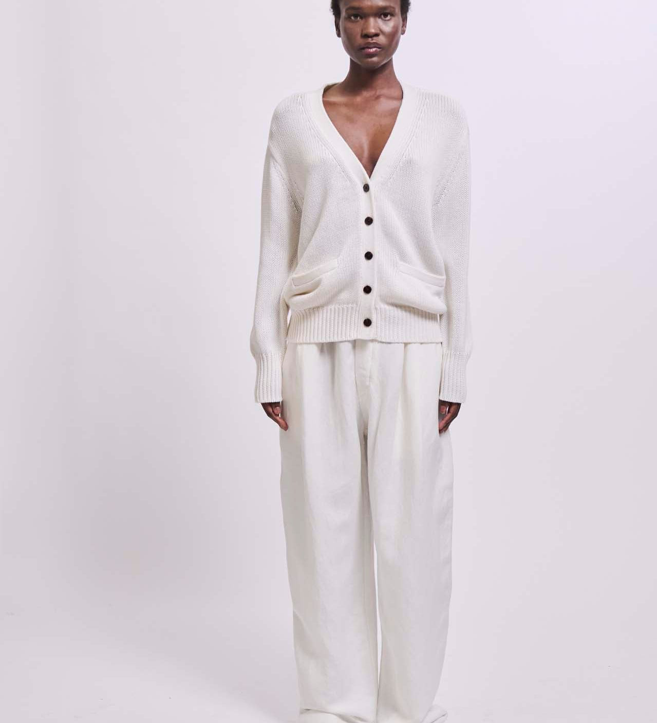 Jamie Haller - The Welt Pocket Cardigan in White