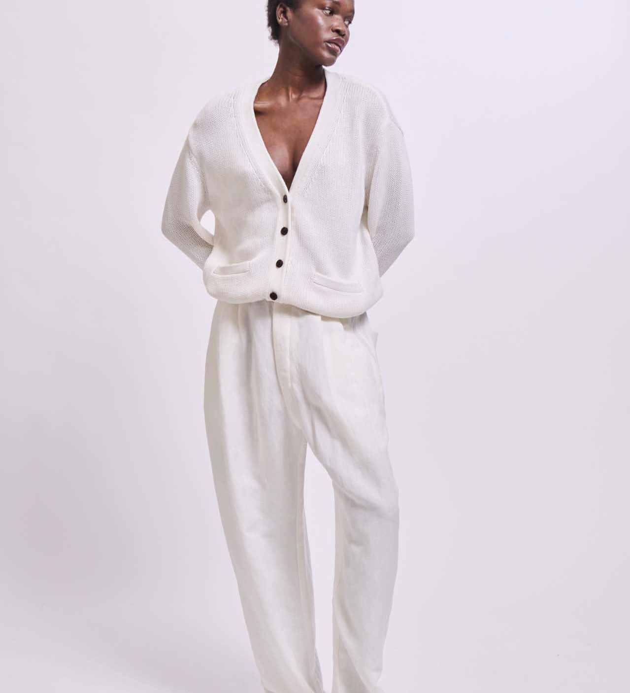 Jamie Haller - The Welt Pocket Cardigan in White