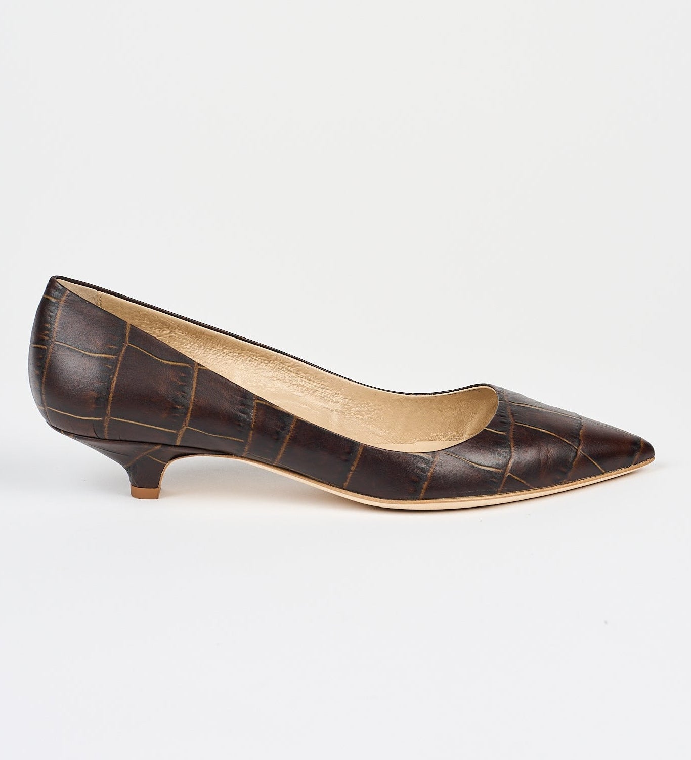 Jamie Haller - The Kitty Point Heel in Deep Brown Croc