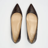 Jamie Haller - The Kitty Point Heel in Deep Brown Croc