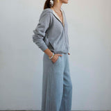 Jamie Haller - The Wide Leg Terry Trouser in Heather Grey