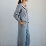Jamie Haller - The Wide Leg Terry Trouser in Heather Grey