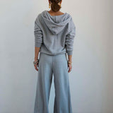 Jamie Haller - The Wide Leg Terry Trouser in Heather Grey