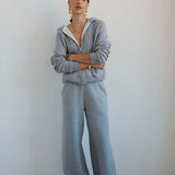 Jamie Haller - The Wide Leg Terry Trouser in Heather Grey