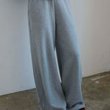 Jamie Haller - The Wide Leg Terry Trouser in Heather Grey