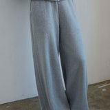 Jamie Haller - The Wide Leg Terry Trouser in Heather Grey