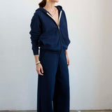 Jamie Haller - The Wide Leg Terry Trouser in Navy