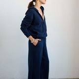 Jamie Haller - The Wide Leg Terry Trouser in Navy