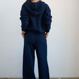 Jamie Haller - The Wide Leg Terry Trouser in Navy