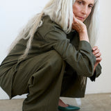 Jamie Haller - The Kitty Point Heel in Green Snake