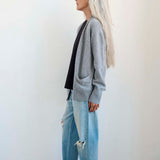 Jamie Haller - The Welt Pocket Cashmere Cardigan in Light Heather