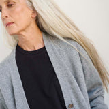 Jamie Haller - The Welt Pocket Cashmere Cardigan in Light Heather