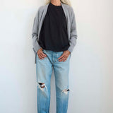 Jamie Haller - The Welt Pocket Cashmere Cardigan in Light Heather