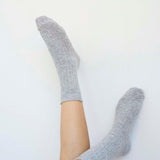 Jamie Haller - Ribbed Crew Socks in Light Heather