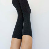 Jamie Haller - Solid Crew Socks in Charcoal