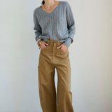 Jamie Haller - The Cable V Fave in Light Heather