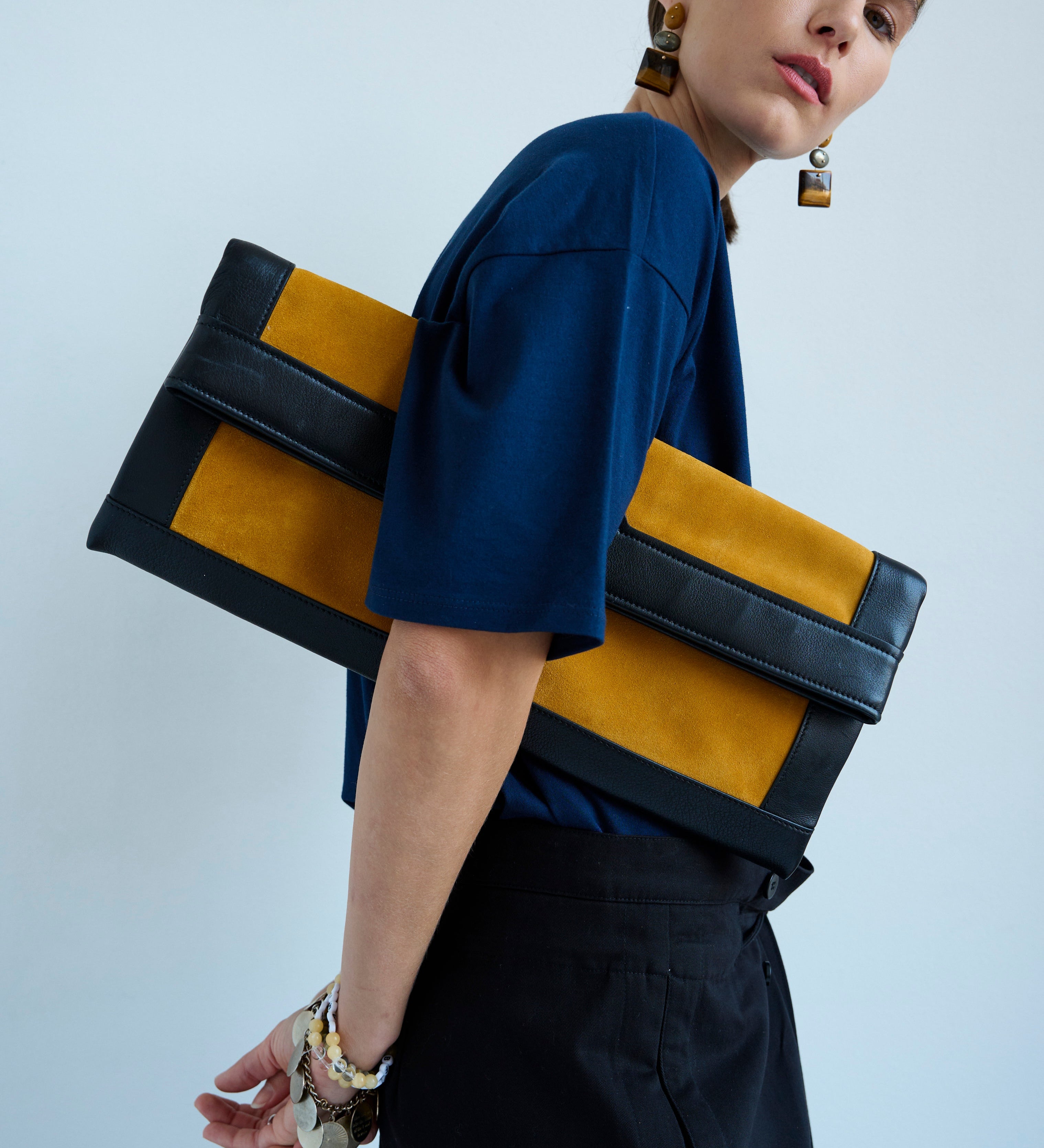Jamie Haller - The Document Clutch in Yellow / Black