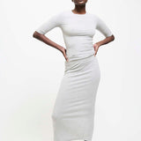 Jamie Haller - The Rib Pencil Skirt in Heather Grey